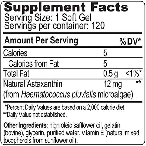 BioAstin - Nutrex Hawaii Bioastin Hawaiin Astaxanthin 12mg – 120 Cápsulas | Antioxidante Natural | Saúde e Bem-Estar
