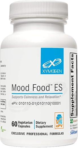 Mood Food ES – Suporte para Calma, Relaxamento e um Humor Saudável com Ácido Fólico Ativo, Vitaminas B, 5-HTP, GABA, Minerais, Suntheanine L-Theanine, Selênio (60 Cápsulas) - XYMOGEN