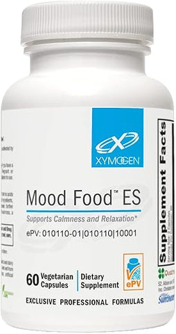 Mood Food ES – Suporte para Calma, Relaxamento e um Humor Saudável com Ácido Fólico Ativo, Vitaminas B, 5-HTP, GABA, Minerais, Suntheanine L-Theanine, Selênio (60 Cápsulas) - XYMOGEN