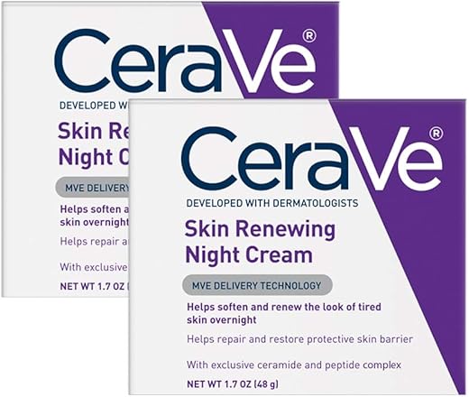 Night Cream para o Rosto | 2 Unidades (50 ml Cada) | Creme Noturno Renovador da Pele com Ácido Hialurônico - CeraVe