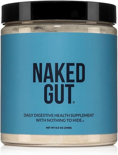 Naked Nutrition - Naked Gut – Pó Natural para Limpeza Intestinal, Suporte Digestivo, Livre de Transgênicos, Soja e Glúten, Vegano e Hipoalergênico, 40 Porções