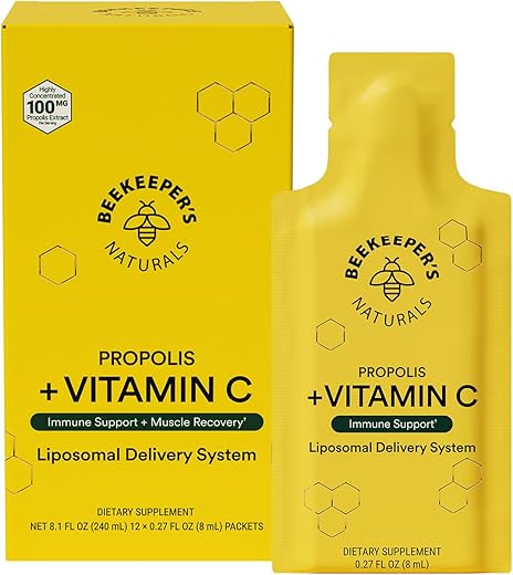 Beekeeper's Naturals - Propolis Liposomal Vitamina C Beekeeper’s Naturals, 1000mg Vitamina C, Propolis – 60ml