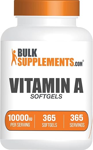 com Softgels de Vitamina A 10000 UI – Retinil Palmitato, Suplemento de Vitamina A – para os Olhos - BulkSupplements
