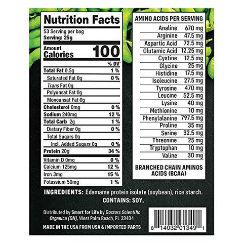Puffs de Proteína de Soja de Edamame – Snacks de Proteína Zero Açúcar – 20g de Proteína – Não-OGM, Sem Glúten – Caixa de 3 Libras – 53 Porções - Smart for Life