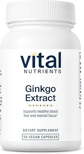 Ginkgo Extrato 50:1 – Suporte para Acuidade Mental e Circulação – 90 Cápsulas por Frasco – 80 mg - Vital Nutrients