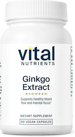 Ginkgo Extrato 50:1 – Suporte para Acuidade Mental e Circulação – 90 Cápsulas por Frasco – 80 mg - Vital Nutrients