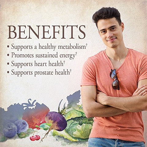 Organics Multivitamínico para Homens – Vitaminas Diárias de Alimentos Integrais em Comprimidos Veganos, 30 Unidades - Garden of Life