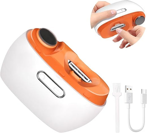 MENGBEI - Aparador de Unhas Elétrico com Lixa, 2 em 1 Recarregável