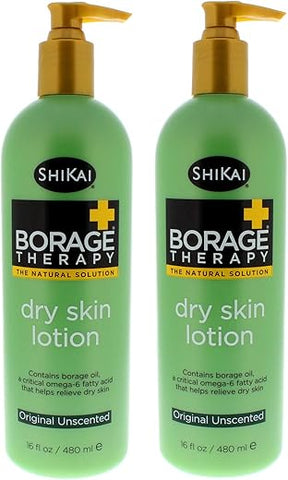 Borage Therapy Loção Hidratante para Pele Seca (480ml, Pacote com 2) Skincare sem Fragrância | Hidratante para Mãos Secas - ShiKai