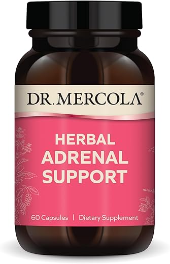 Adrenal Support Herbal – 30 Porções (60 Cápsulas) – Suplemento Dietético para Gerenciamento de Humor e Estresse – Não-OGM - Dr. Mercola