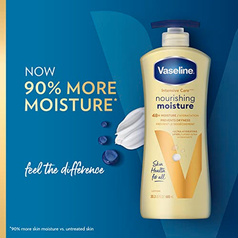 Loção Corporal Intensive Care Nourishing Moisture 4 Unidades para Pele Seca, com Lipídios Ultra-Hidratantes e Extrato Puro de Aveia 600 ml - Vaseline
