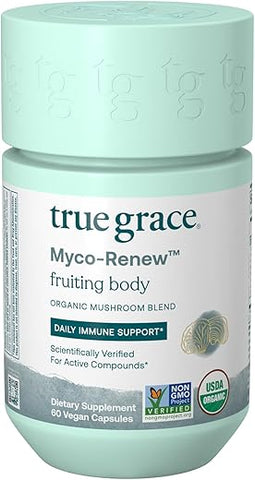 Mushroom Myco-Renew Blend – 60 Cápsulas – Suporte Diário ao Sistema Imunológico – Orgânico - True Grace