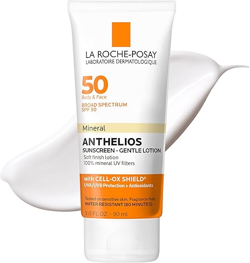 Anthelios Protetor Solar Mineral FPS 50 Loção Suave | Amplo Espectro Antioxidantes | Rosto - La Roche-Posay
