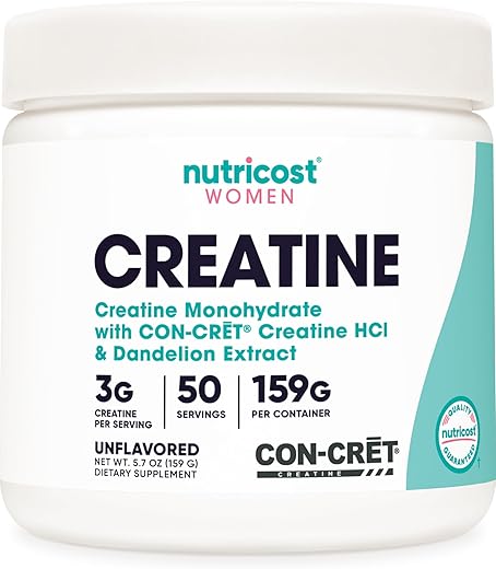 Creatine Monohydrate Powder for Women – Micronized, Unflavored – 50 Servings – Vegetarian, Non-GMO, Gluten Free – 100% Pura – 250g - Nutricost