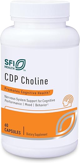 CDP Choline 250mg – Suplemento de Colina Livre de Soja – Cognizin Citicolina para Apoiar Memória e Foco – 250g - Klaire Labs