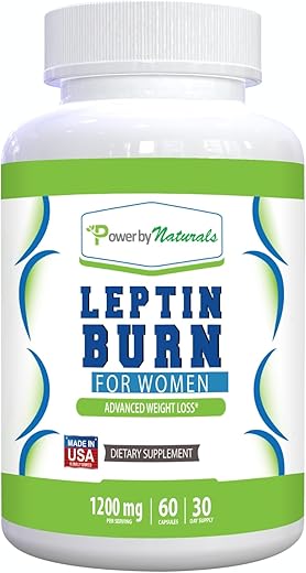 Suplementos Avançados de Leptina Power By Naturals para Perda de Peso Feminina, Leptina de Manga Africana para Emagrecimento, Livre de Glúten, Suplementos Alimentares para Perda de Peso, Vegetariano, Fácil de