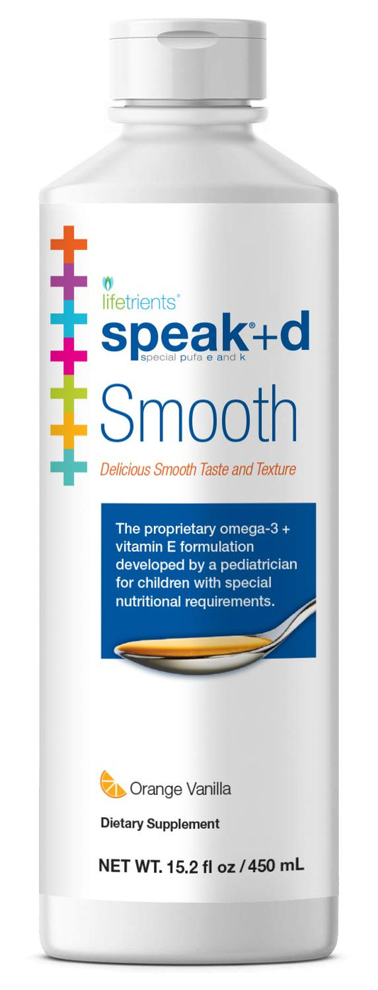 Lifetrients - Speak D Smooth – Laranja Baunilha – 450 ml – Fórmula Pediátrica para Apoiar Crianças com Necessidades Nutricionais Especiais – Ômega-3
