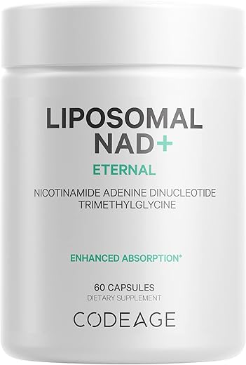 Liposomal NAD – Suplemento de NAD Nicotinamida Adenina Dinucleotídeo – 500 mg por Porção - Codeage