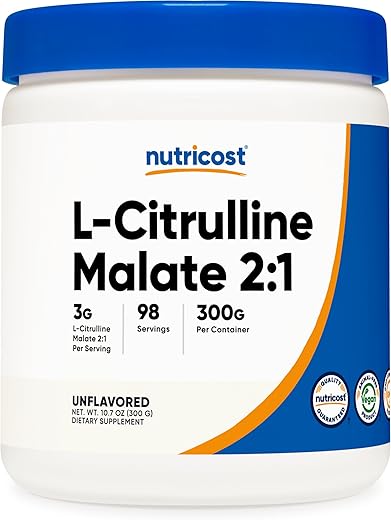 L-Citrulline Malate em Pó (300g) – Potencialize seus treinos - Nutricost
