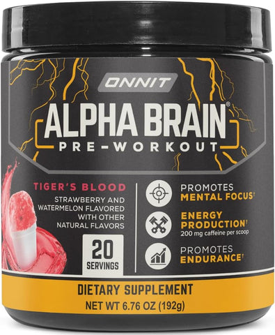 Alpha Brain Pré-Treino – Tiger’s Blood (20 Porções) | Potencialize seu Desempenho - ONNIT