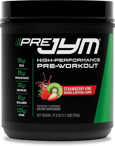 JYM Supplement Science - PRE JYM 30 Porções – Morango Kiwi | Energize seus treinos com a fórmula poderosa | Pré-treino de alta qualidade | Marca PRE JYM
