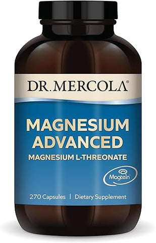 Magnésio Avançado, 90 Porções (270 Cápsulas), Suplemento Alimentar, Magnésio L-Treonato, Não-OGM - Dr. Mercola