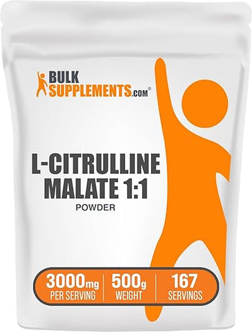com L-Citrulline Malate 1:1 em Pó – Citrulina Malato, Suplemento de Citrulina – Sem Sabor | Marca BulkSupplements.com - BulkSupplements