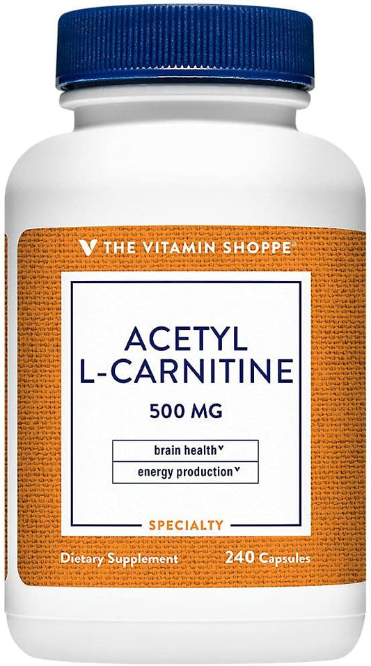 The Vitamin Shoppe - Acetyl-L-Carnitine 500mg – Suporte para um Cérebro Saudável