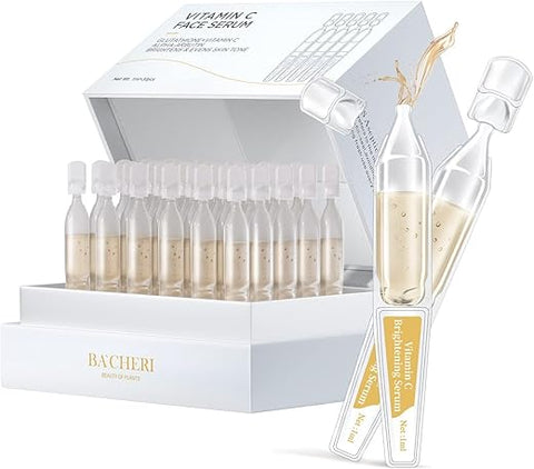 BACHERI - Sérum Vitamina C para o Rosto com Ácido Hialurônico, Glutationa, Aloe Vera Orgânica, Hidratante