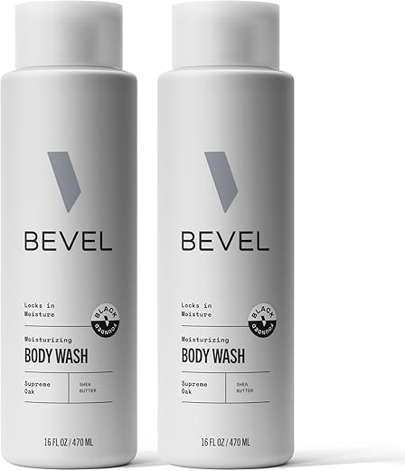 Sabonete Líquido Hidratante para Homens – Fragrância Suprema de Carvalho com Manteiga de Karité, Vitamina B e Óleo de Coco, 473 ml (Pacote com 2) - Bevel