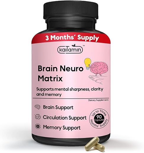 Kaitamin - Nootropic Vitamin Brain Matrix – Ginkgo Biloba, Huperzine A, Bacopa Monnieri, L-Carnitine, Phosphatidylserine – Melhora Memória e Concentração
