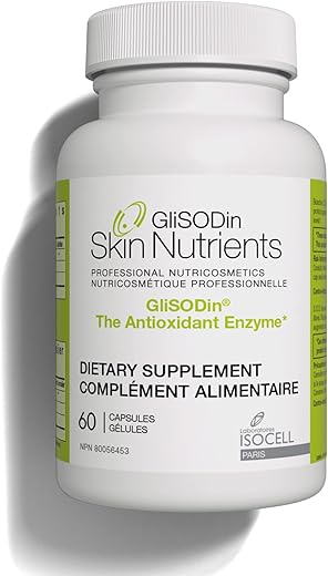 Skin Nutrients – Enzima Antioxidante para Proteção contra Danos dos Radicais Livres – Reduz o Estresse Oxidativo – 60 cápsulas – Fornecimento de 1 Mês - GliSODin