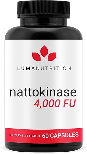 Nattokinase – Fórmula Premium de Nattokinase 4000 FU por Porção para Apoio à Saúde Cardíaca – 60 Cápsulas – Fabricado nos EUA - Luma Nutrition