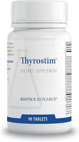 Thyrostim™ – Suporte Endócrino, Equilíbrio Hormonal da Tireoide, T3, T4. Suporte à Glândula Tireoide, Acelera o Metabolismo, Auxilia na Digestão. Suporte ao Sistema Nervoso 90 Comprimidos - Biotics Research