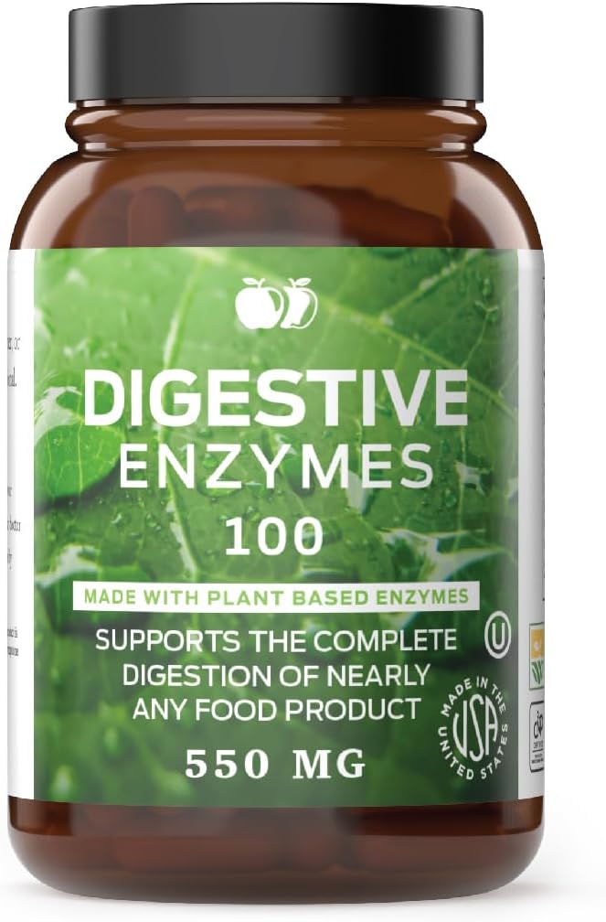 Complete Natural Products - Superalimento Natural à Base de Plantas – Enzimas Digestivas, Probióticos, Amilase, Bromelina, Lipase – 100 Cápsulas 600mg