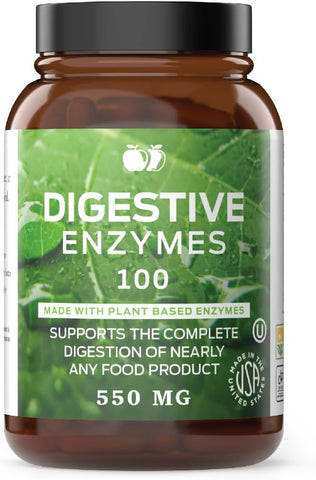 Complete Natural Products - Superalimento Natural à Base de Plantas – Enzimas Digestivas, Probióticos, Amilase, Bromelina, Lipase – 100 Cápsulas 600mg