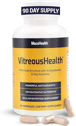 VitreousHealth – Suplemento Ocular Baseado em Evidências – 90 Cápsulas - Macuhealth