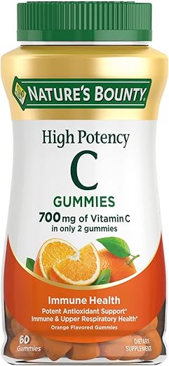 Nature's Bounty - Nature’s Bounty Gummies de Vitamina C 700mg – Suplemento Imunológico para Adultos – Sabor Laranja – 60 Gummies