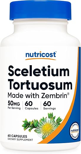 Zembrin (Sceletium Tortuosum) 60 Cápsulas (50mg cada) – Cápsulas Vegetarianas, Livre de Transgênicos, Sem Glúten | Nutricost Zembrin – Cápsulas Vegetarianas 60 Cápsulas (50mg cada) - Nutricost
