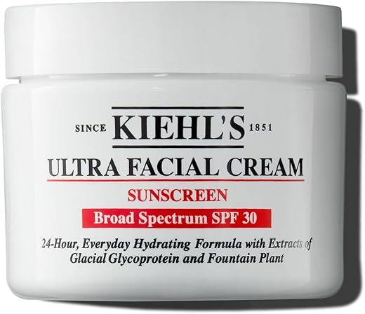 Kiehl’s Ultra Facial Cream SPF 30: Hidratante Facial Diário Leve para Todos os Tipos de Pele, Hidratação 24 horas, Proteção Solar UV, Não Oleoso, Absorção Rápida, com