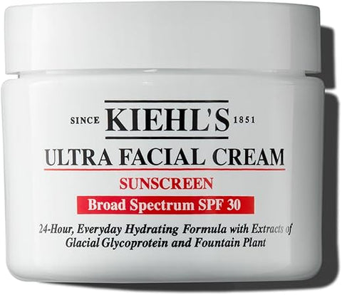 Kiehl’s Ultra Facial Cream SPF 30: Hidratante Facial Diário Leve para Todos os Tipos de Pele, Hidratação 24 horas, Proteção Solar UV, Não Oleoso, Absorção Rápida, com