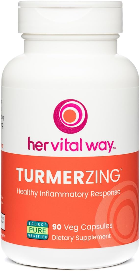 her vital way - TurmerZing: Cúrcuma e Gengibre Testados C-14 para Resposta Inflamatória Saudável, 95% Curcuminoides 5% Gingeróis