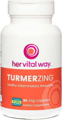 her vital way - TurmerZing: Cúrcuma e Gengibre Testados C-14 para Resposta Inflamatória Saudável, 95% Curcuminoides 5% Gingeróis