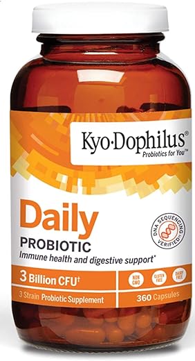 Kyolic - Kyo-Dophilus Probiótico Diário, Suporte Imunológico e Digestivo, 360 cápsulas