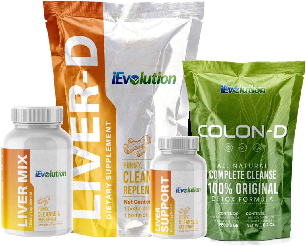 iEvolution - Kit Detox 7D-Challenge, 3 Itens – Fígado-D: Desintoxique e Revitalize seu Corpo