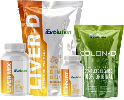 iEvolution - Kit Detox 7D-Challenge, 3 Itens – Fígado-D: Desintoxique e Revitalize seu Corpo