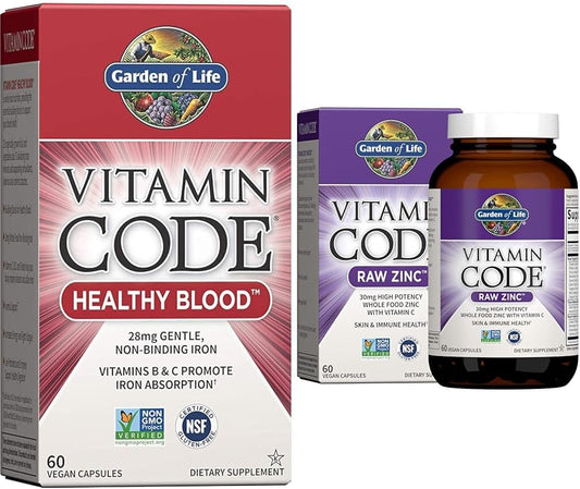Garden of Life - Vitamin Code Cápsulas 60ct para Sangue Saudável – Marca Healthy Blood