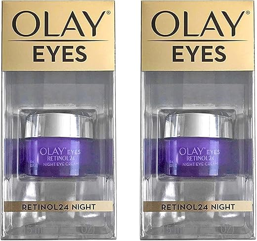 Olay - Skinnutritions Creme Noturno para os Olhos Regenerist RETINOL 24 – Vitamina B3 – Sem Fragrância – 15 mL cada – Skinnutritions (Pack de 2)