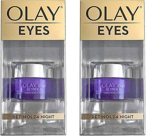 Olay - Skinnutritions Creme Noturno para os Olhos Regenerist RETINOL 24 – Vitamina B3 – Sem Fragrância – 15 mL cada – Skinnutritions (Pack de 2)