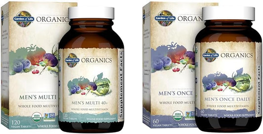 Organics – Multivitamínico Masculino 40 e Comprimidos Diários em Bundle – 100% Natural e Orgânico - Garden of Life